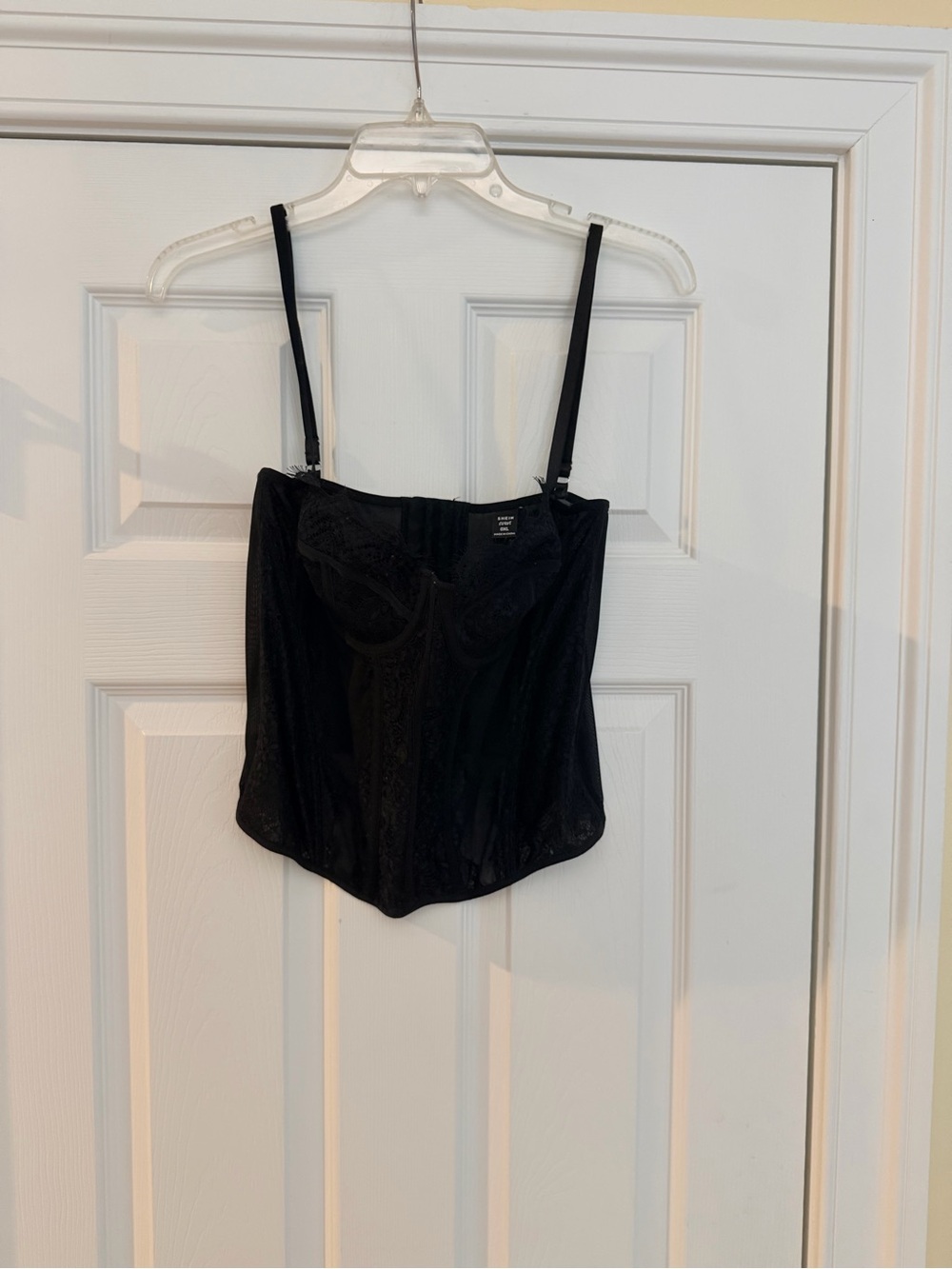 Women's Size OXL "SHEIN" Black Lace Bustier Camisole GUC